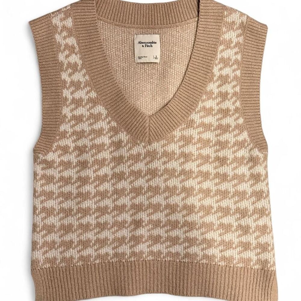 Abercrombie-fitch Women's Tan and Cream Jumper